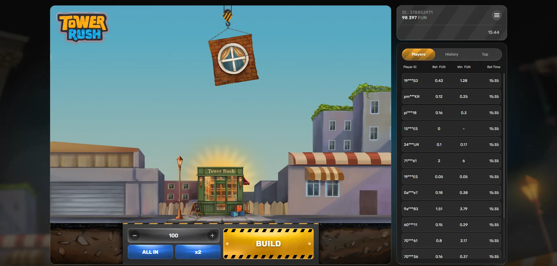 تسجيل حساب جديد في 1xbet للعب tower rush